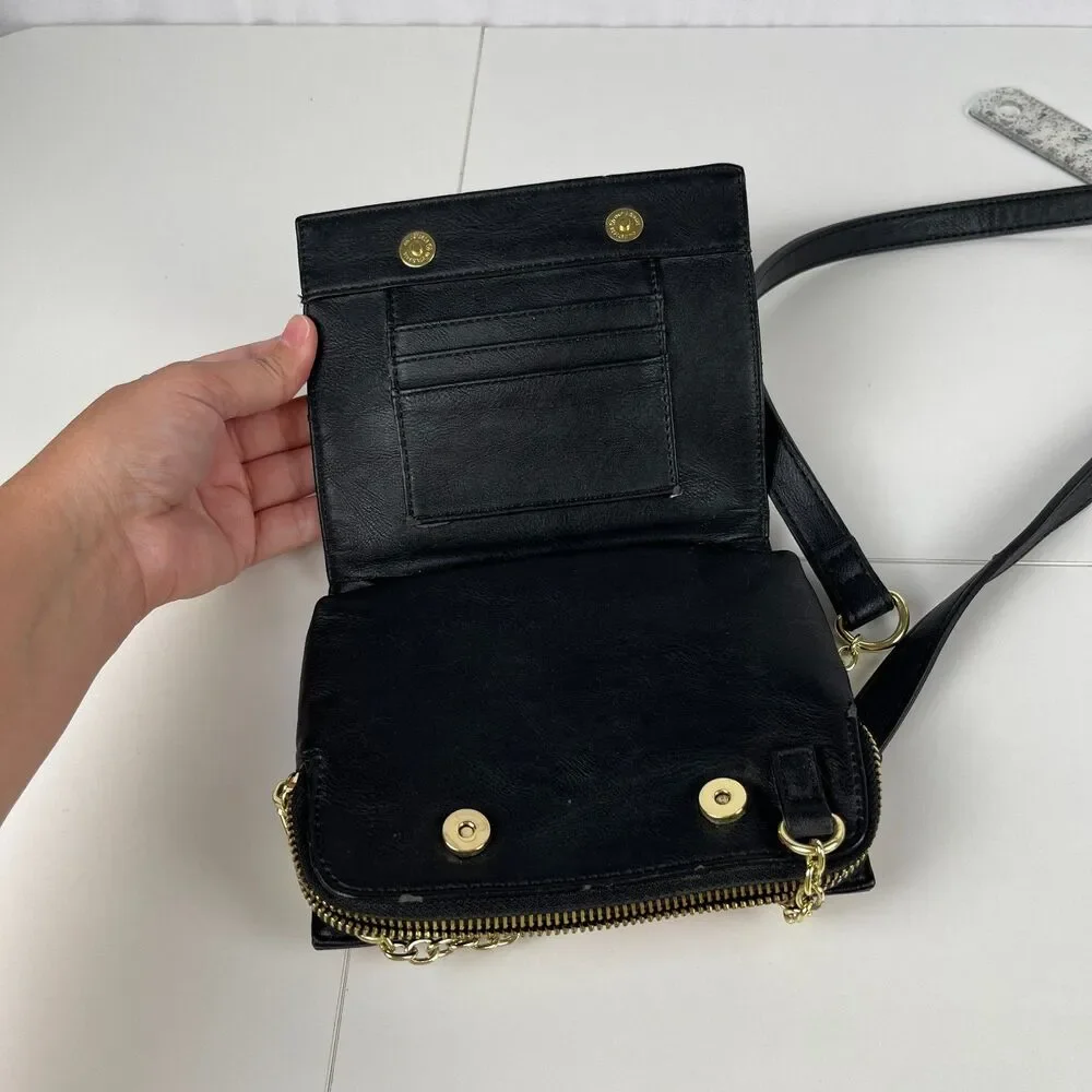 Steve Madden Small Crossbody Purse Logo Pink & Black Floral Butterfly Casual